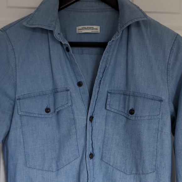 🌷Zara Woman Jean Shirt - Picture 3 of 9